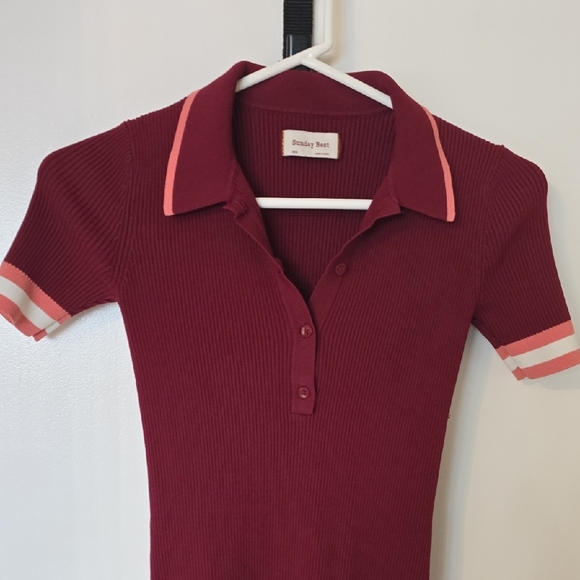 Sunday Best Burgundy and Pink Midi Dress - Picture 10 of 10